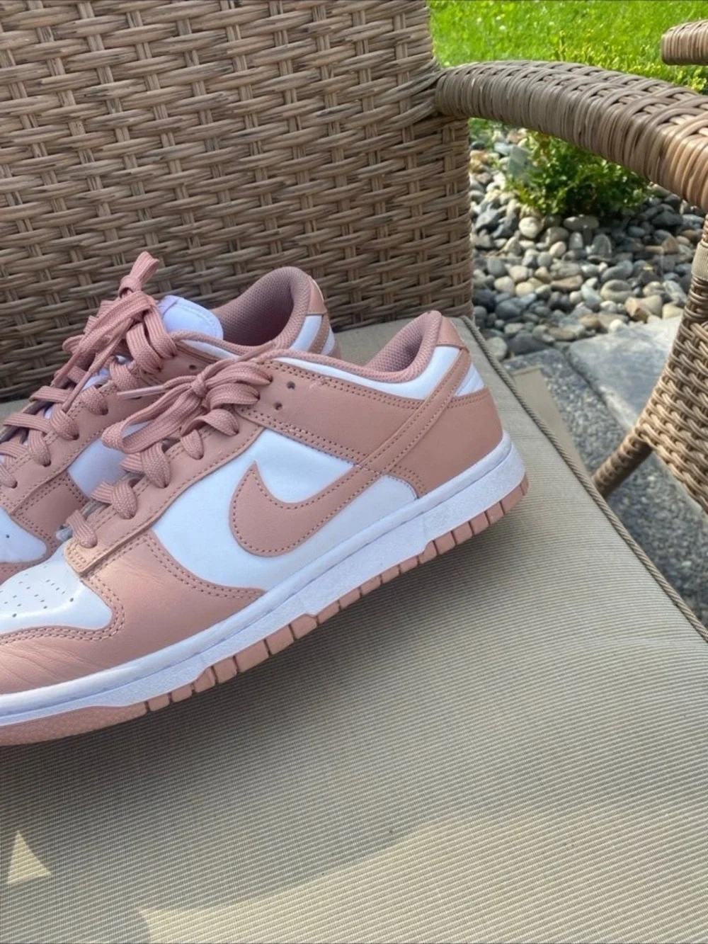 Nike Women’s Low-Top Sneakers in Dusty Rose and White